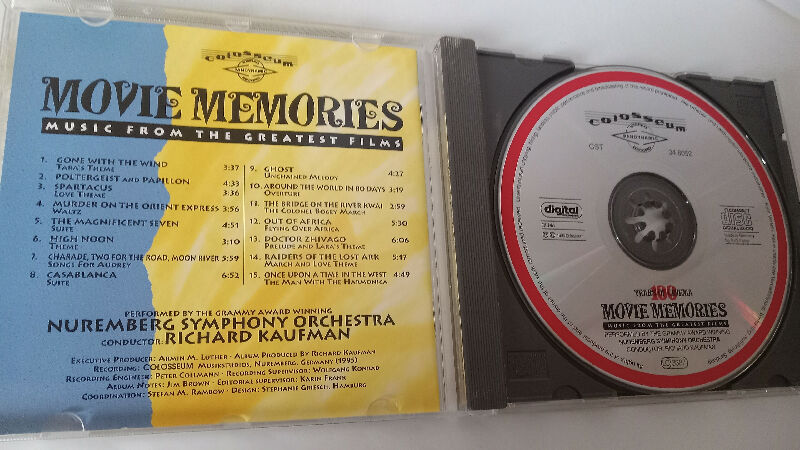 Movie Memories CD (feat. gone with the wind,casablanca,ghost,high noon,ect.)