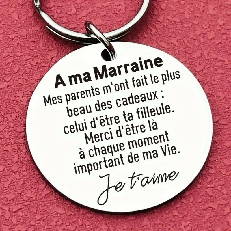 Porte clés 'A ma marraine'