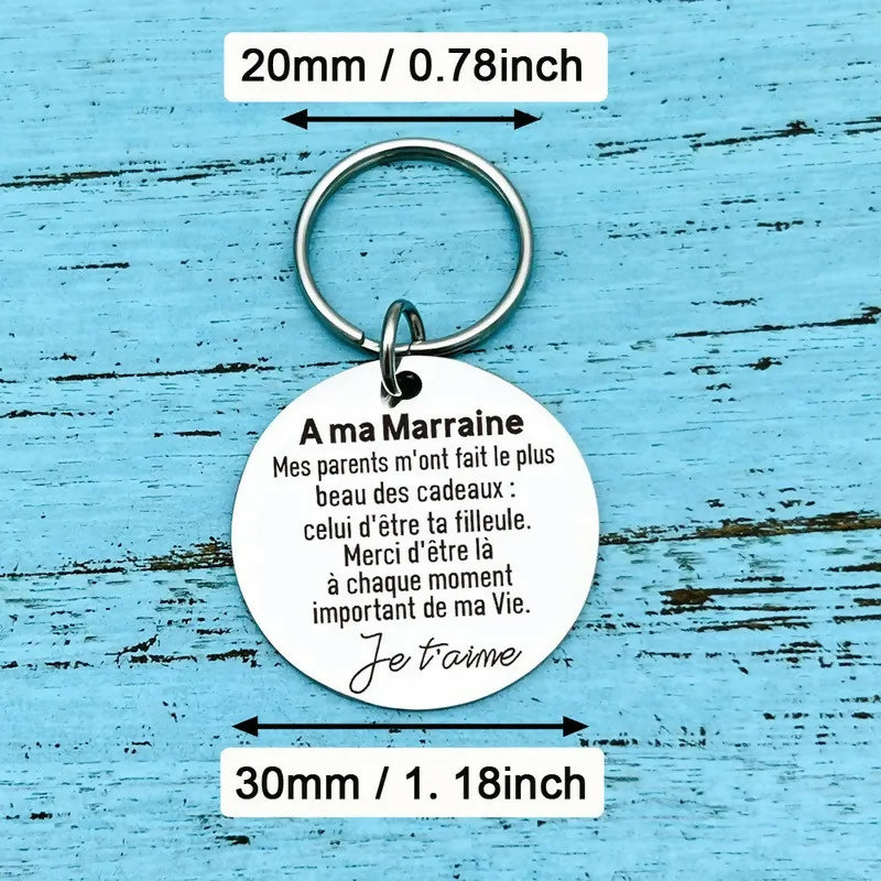 Porte clés 'A ma marraine'