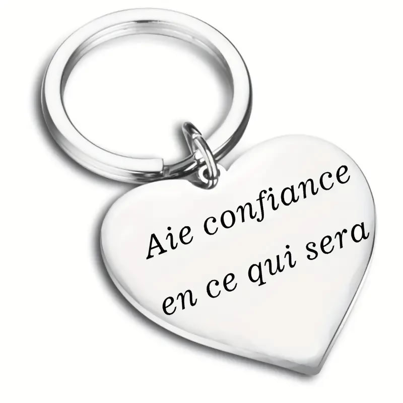 Porte-clés en acier inoxydable 'Aie confiance'