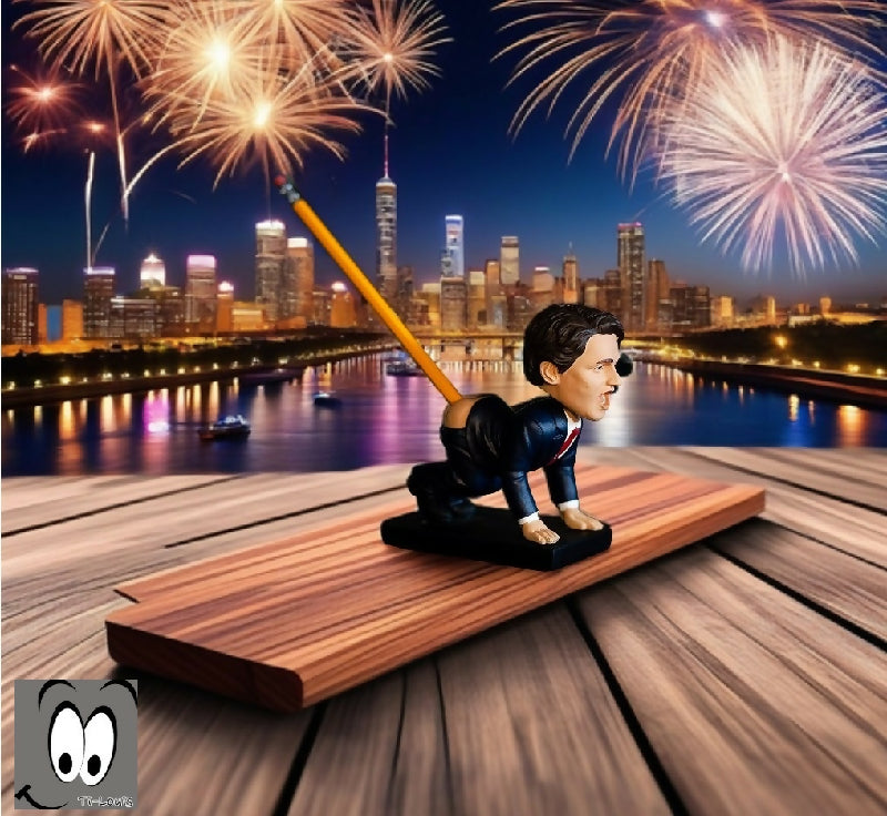 Porte crayon Justin Trudeau modèle 2 / Justin Trudeau Bobblehead Pencil Holder Gag style 2