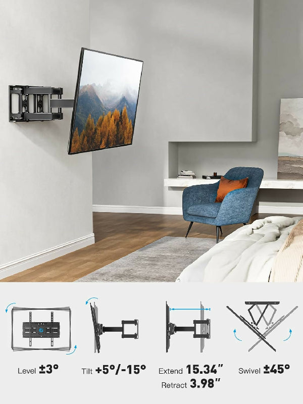 Support mural à mouvement complet pour téléviseurs de 26 à 65 pouces
