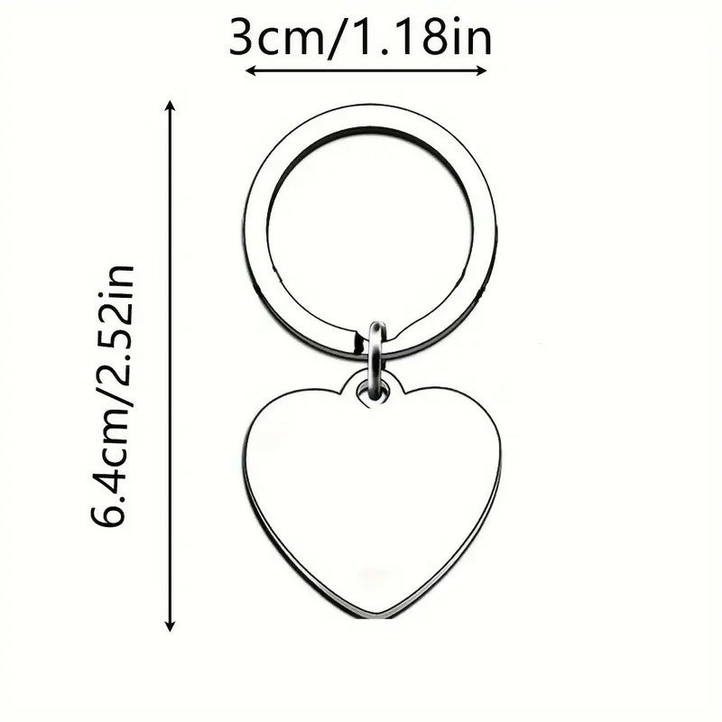 Porte-clés en acier inoxydable 'J'ai besoin de ton coeur'