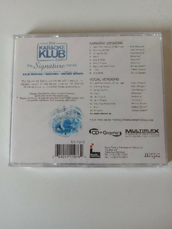 Karaoke Klub Signature series feat. Kylie Minogue,Madonna,Britney Spears